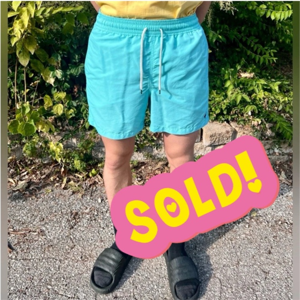 POLO Ralph Lauren Traveler Seafoam Swim Trunks SZ M! EUC! - Picture 1 of 16